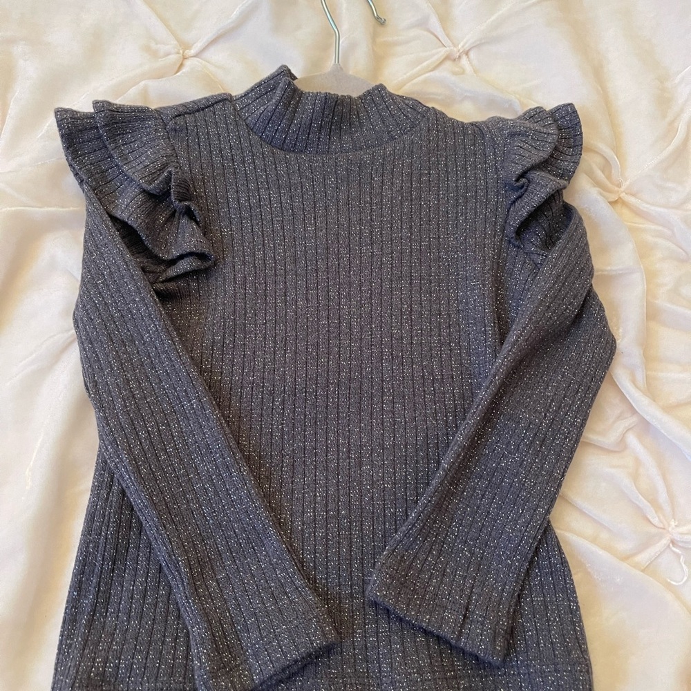 Janie and Jack Glittery Gray Sweater
